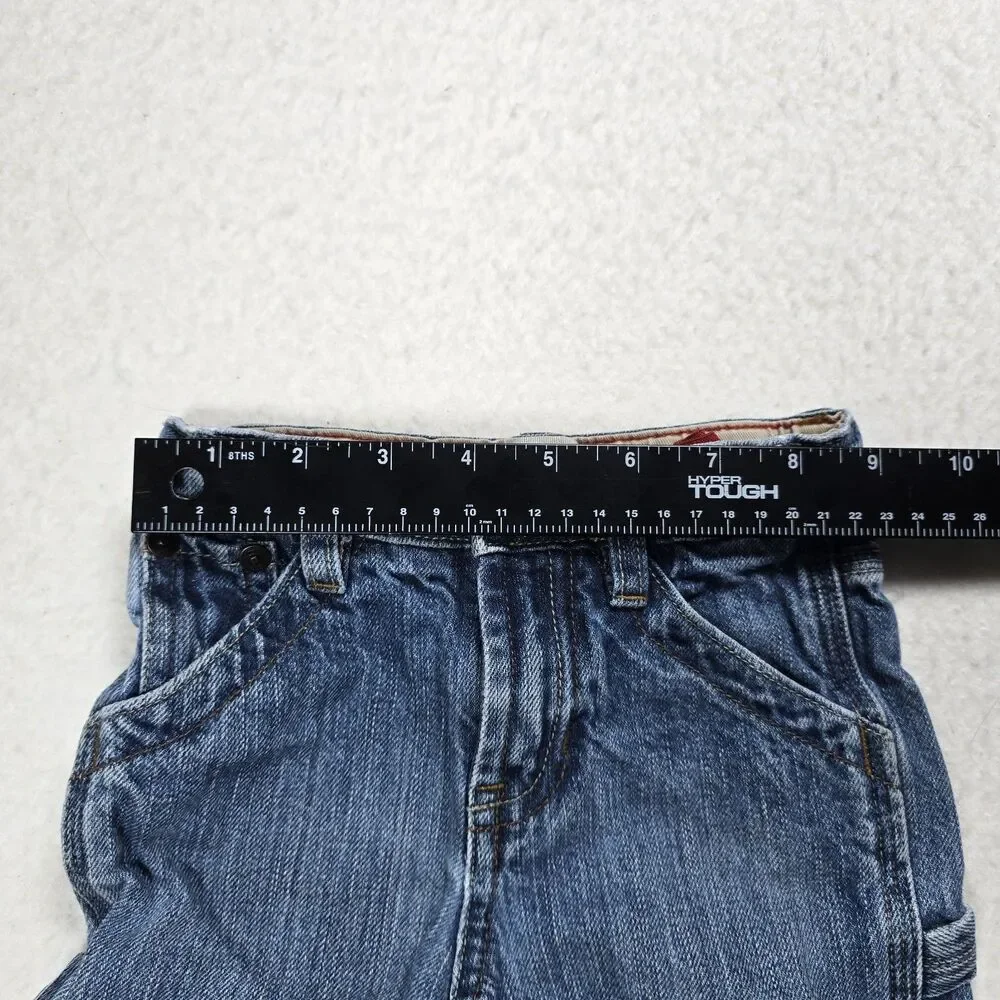 Baby Gap Carpenter Denim Jean Shorts Snap Button Close Adjustable Waist 12-18 Mo